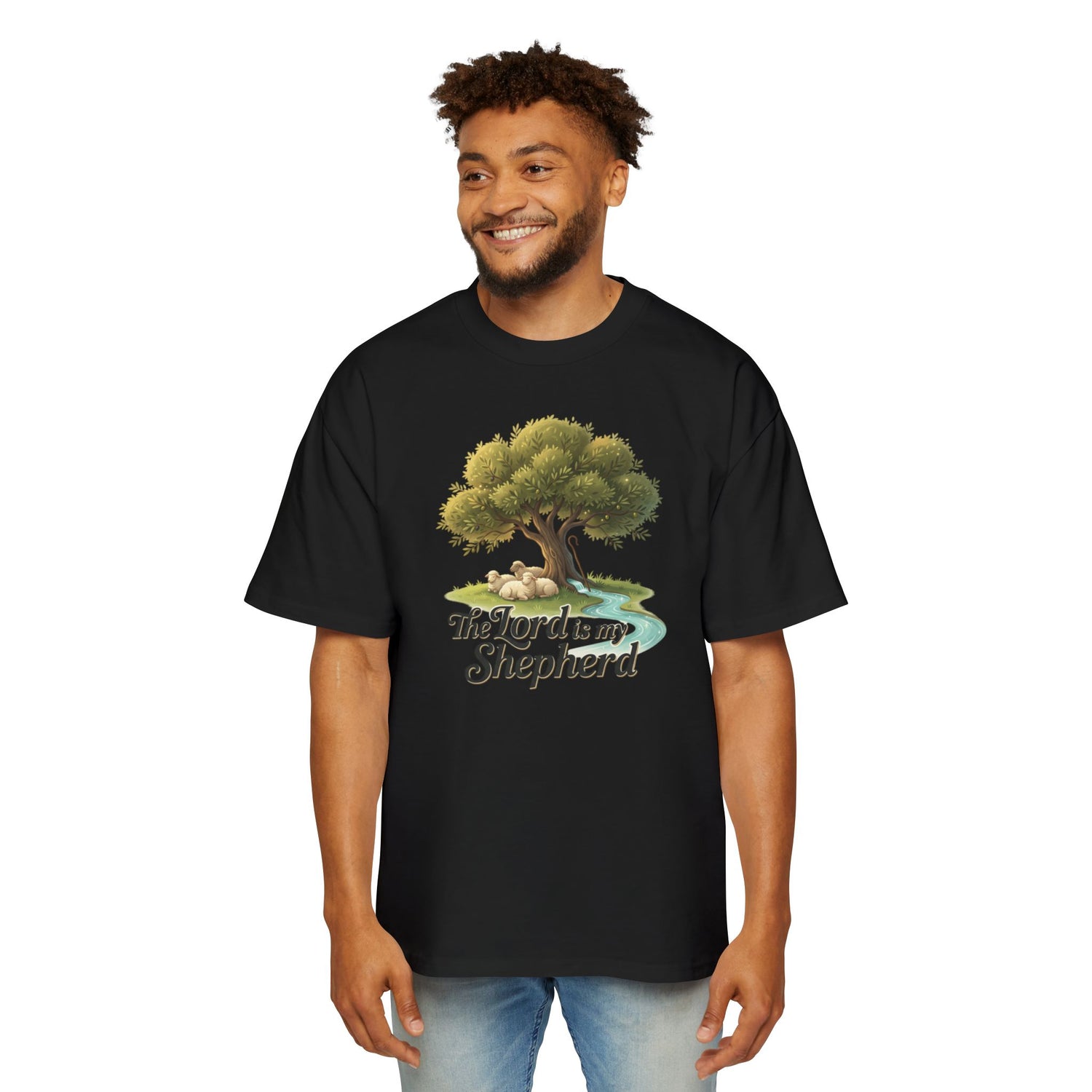 "The Lord Is My Shepherd" Oversized Graphic Tee — Men&