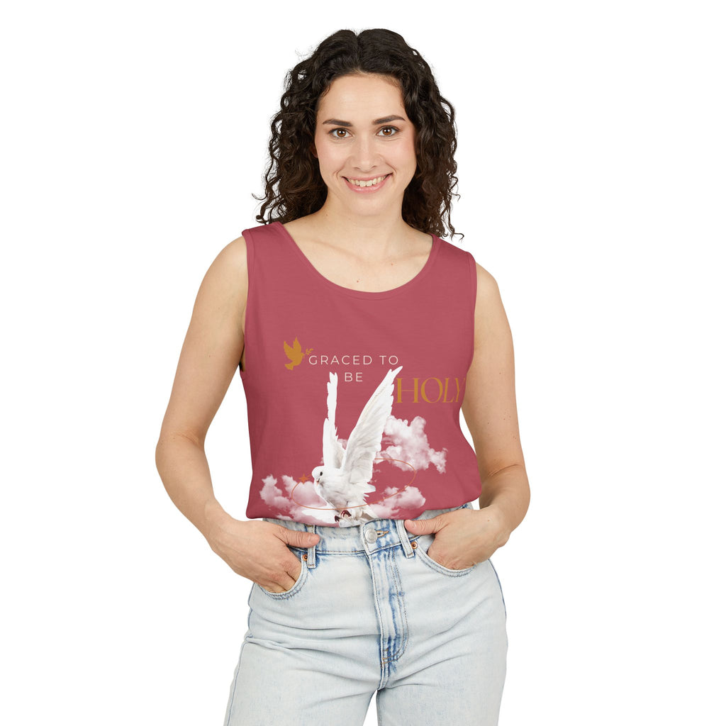 Graced to Be Holy Tank Top — Dove Graphic Print
