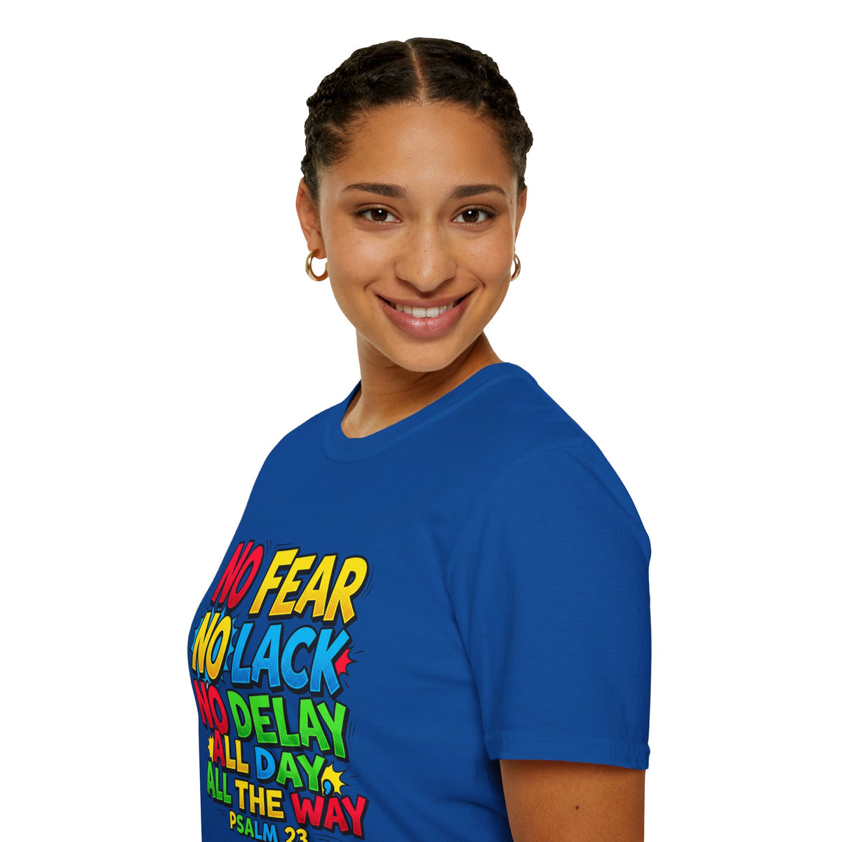 No Fear No Lack No Delay Tee — Psalm 23 Christian T-Shirt