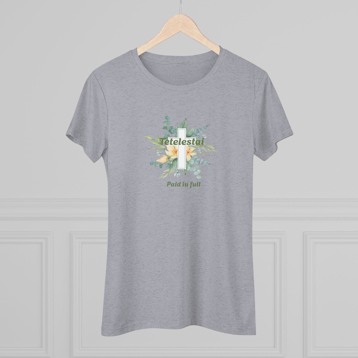 "Paid in Full" Floral Cross Graphic Tee — Women&