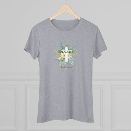 "Paid in Full" Floral Cross Graphic Tee — Women&