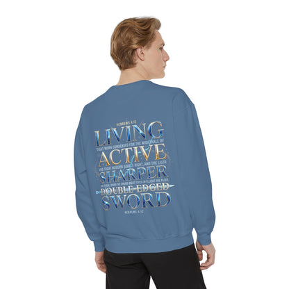 "Hebrews 4:12" Sword Graphic Crewneck Sweatshirt — Unisex Pullover