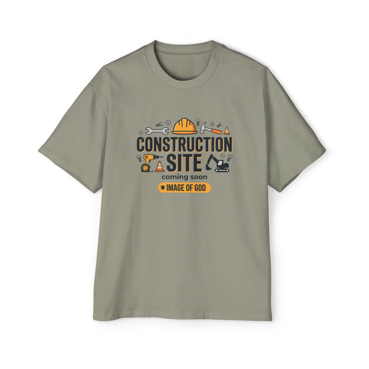 Construction Site Tee — "Coming Soon: Image of God" Graphic T-Shirt