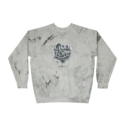 "God Is Love" Tie-Dye Crewneck Sweatshirt — Unisex Graphic Pullover