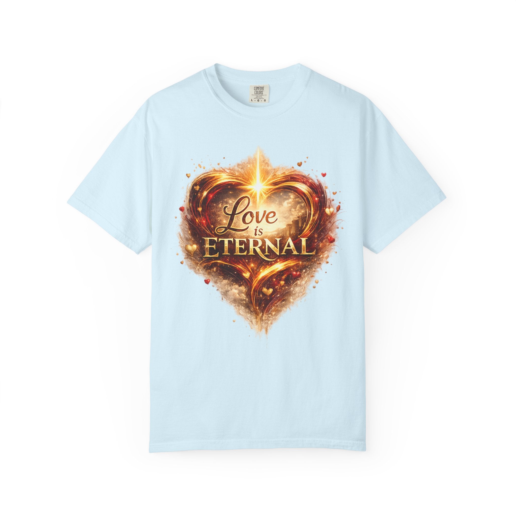 Love Is Eternal Heart T-Shirt — 1 Corinthians 13 Agape Faith-Inspired Tee