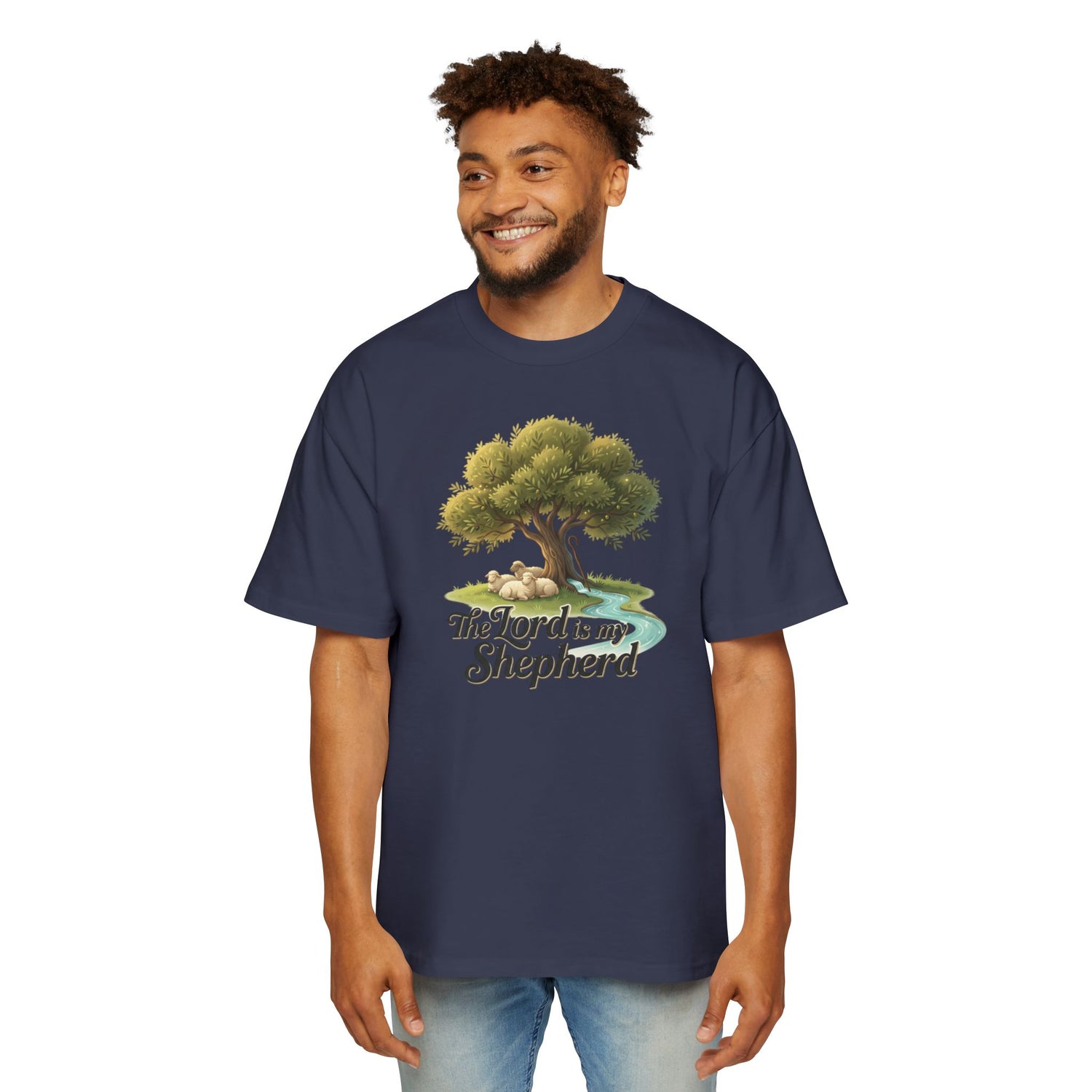 "The Lord Is My Shepherd" Oversized Graphic Tee — Men&