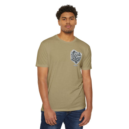 "God Is Love" Chest-Print Graphic Tee — Unisex Cotton T-Shirt
