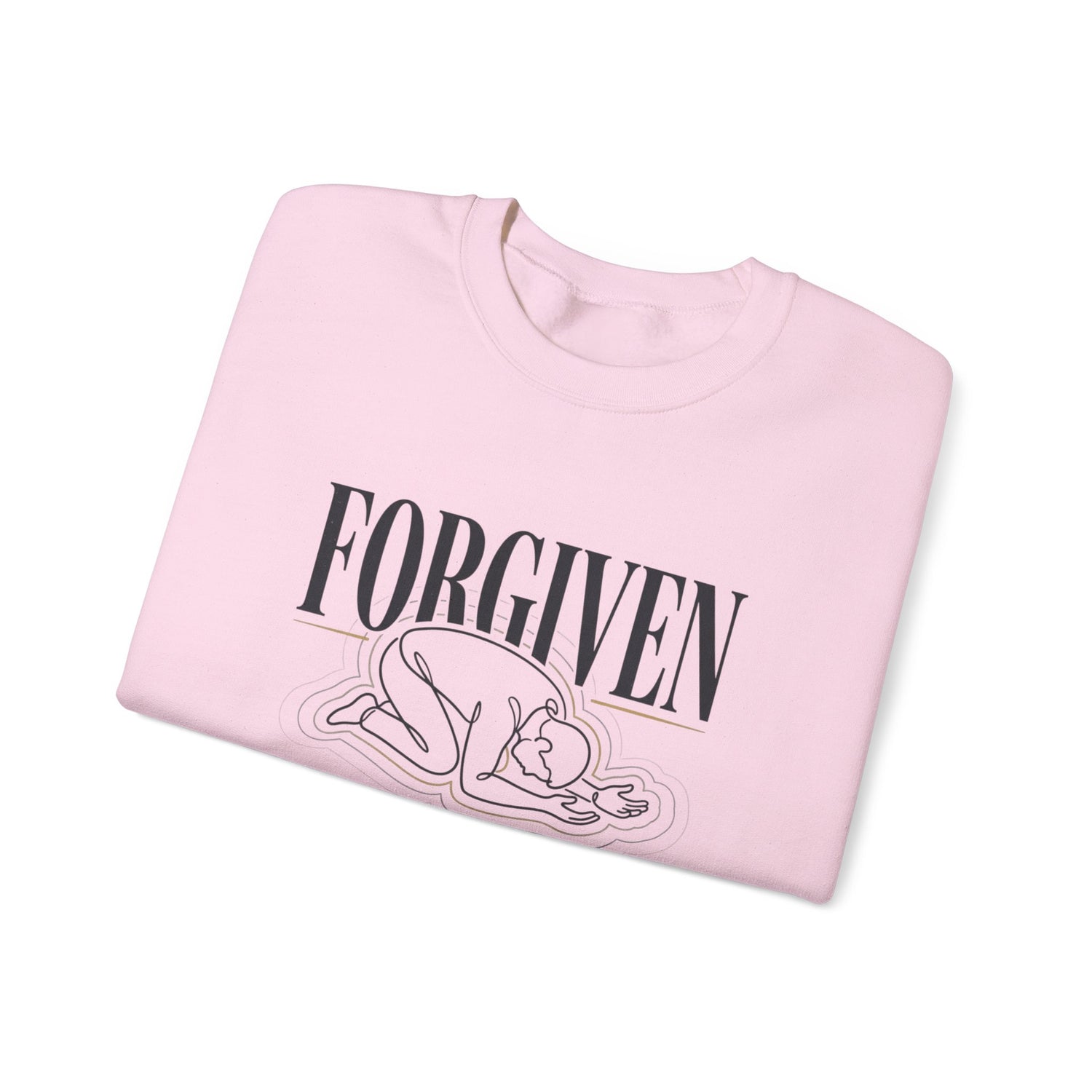 "Forgiven" Heavy Blend Crewneck Sweatshirt — Unisex Graphic Pullover