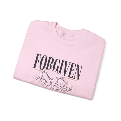 "Forgiven" Heavy Blend Crewneck Sweatshirt — Unisex Graphic Pullover