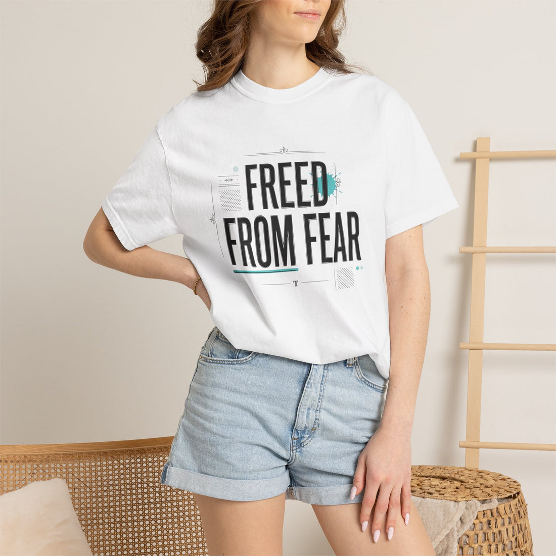 "Free Indeed" Garment-Dyed Graphic Tee — Unisex John 8:36 T-Shirt