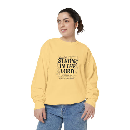 Strong in the Lord Crewneck — Ephesians 6:10 Faith Sweatshirt