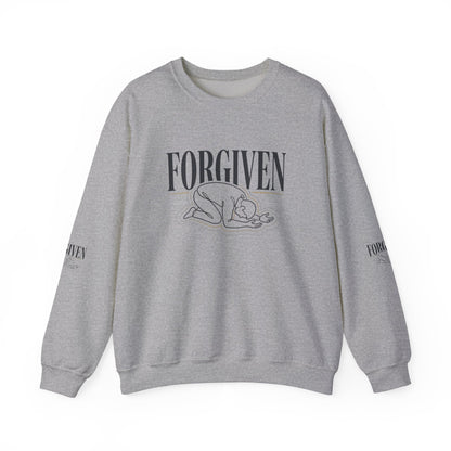 "Forgiven" Heavy Blend Crewneck Sweatshirt — Unisex Graphic Pullover