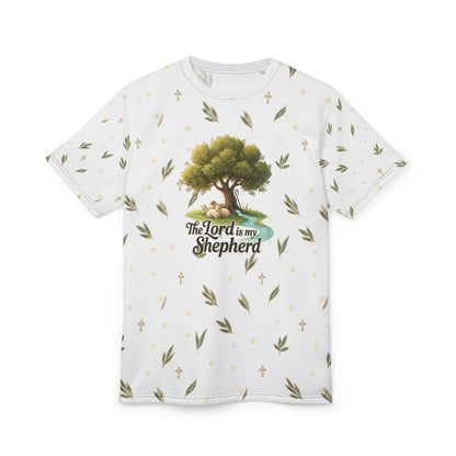 "The Lord Is My Shepherd" Tree All-Over Print Tee — Unisex Graphic T-Shirt