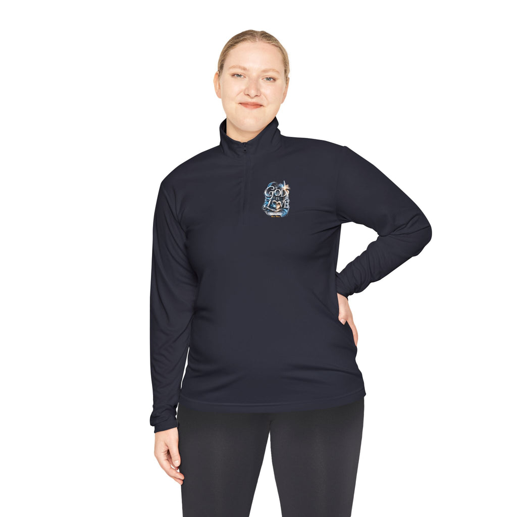 God Is Love Quarter-Zip Pullover — Faith-Inspired Christian Pullover