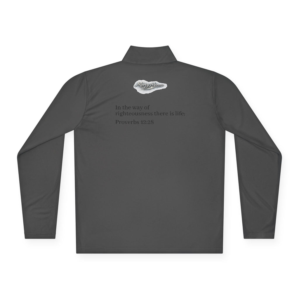 Christian Quarter-Zip Pullover — Breastplate of Righteousness Proverbs 12:28