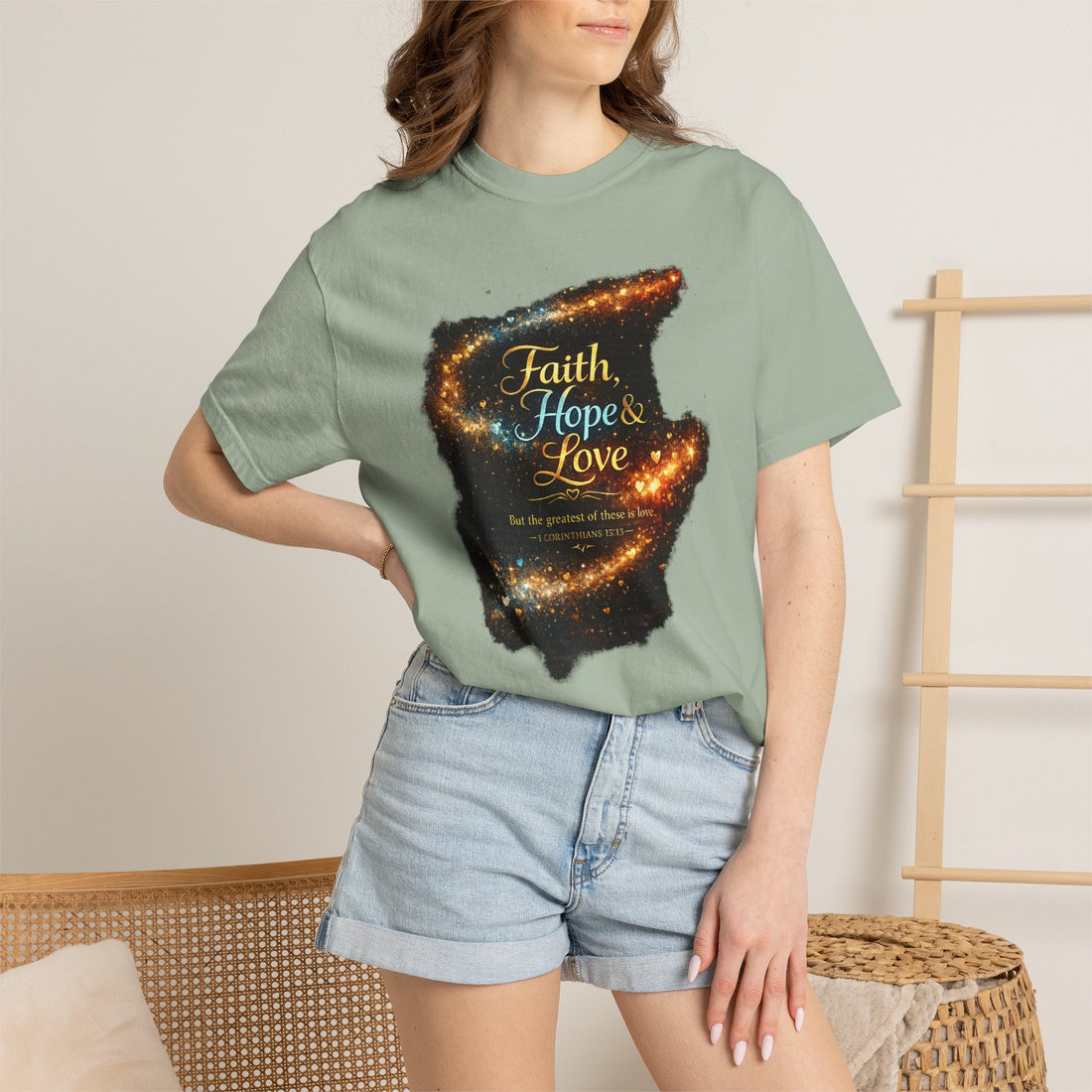 "Faith, Hope &amp; Love" Graphic Tee — Unisex 1 Corinthians 13 T-Shirt