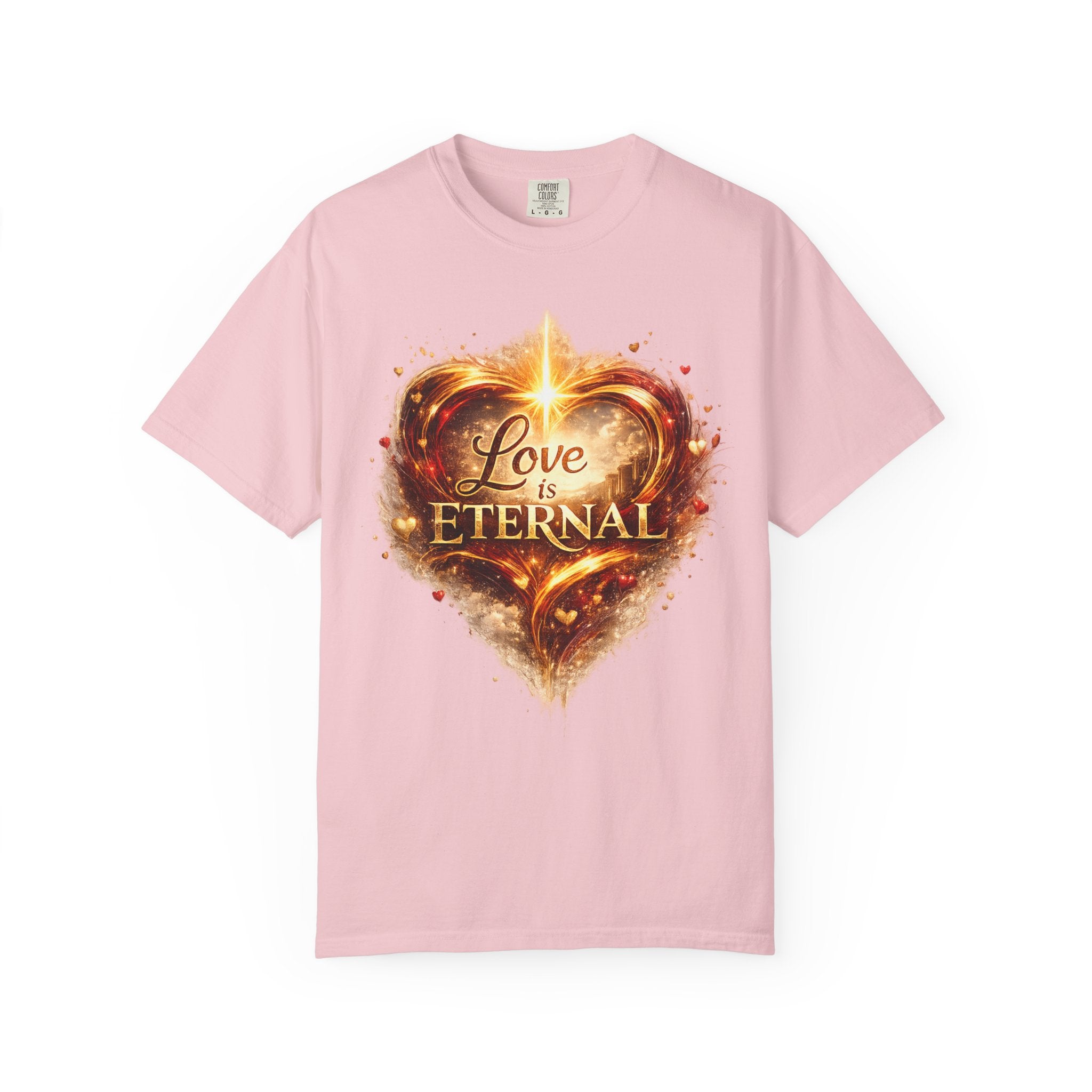 Love Is Eternal Heart T-Shirt — 1 Corinthians 13 Agape Faith-Inspired Tee
