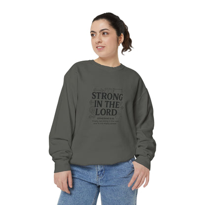 Strong in the Lord Crewneck — Ephesians 6:10 Faith Sweatshirt