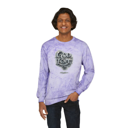 "God Is Love" Tie-Dye Crewneck Sweatshirt — Unisex Graphic Pullover