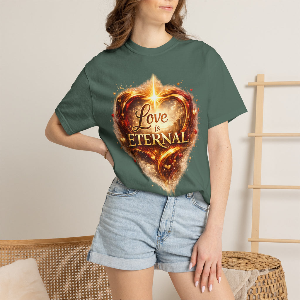 Love Is Eternal Heart T-Shirt — 1 Corinthians 13 Agape Faith-Inspired Tee