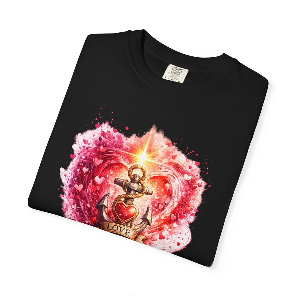 Love Never Fails Graphic Tee — Anchor Heart Print