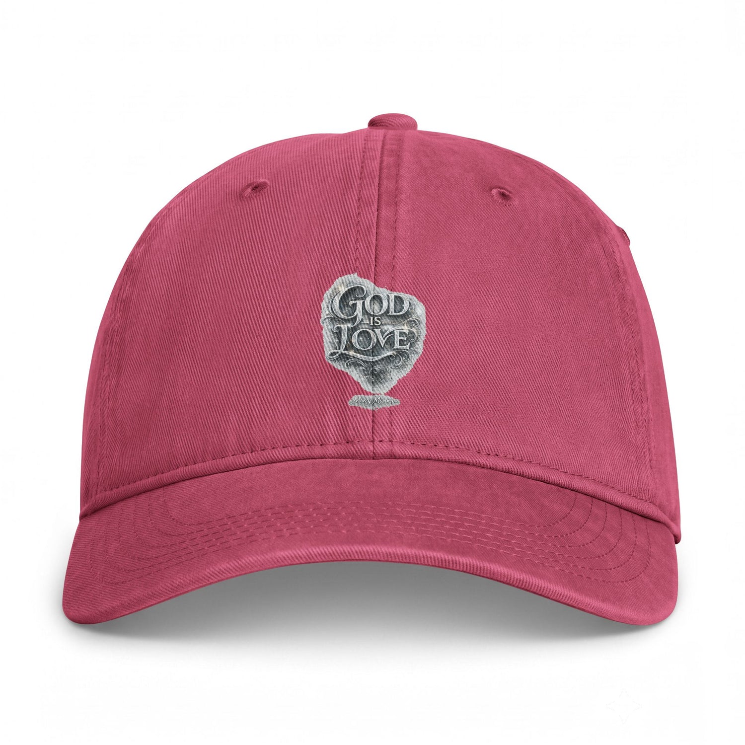 "God Is Love" Embroidered Washed Vintage Dad Hat — Adjustable Cap