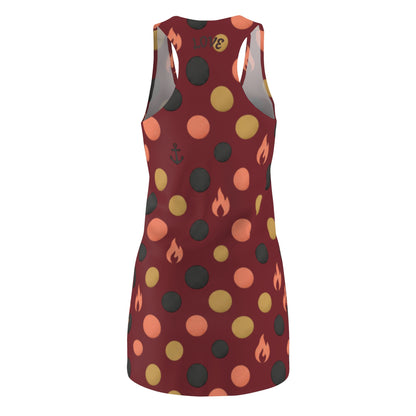 "Love" Heart &amp; Flame Polka Dot Racerback Dress — Women&