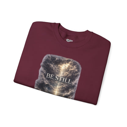 "Be Still" Graphic Crewneck Sweatshirt — Unisex Fleece Pullover