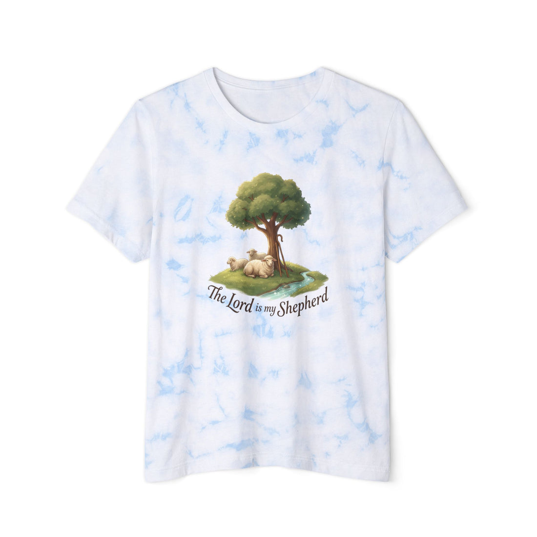 "The Lord Is My Shepherd" Tie-Dye Graphic Tee — Unisex Cotton T-Shirt