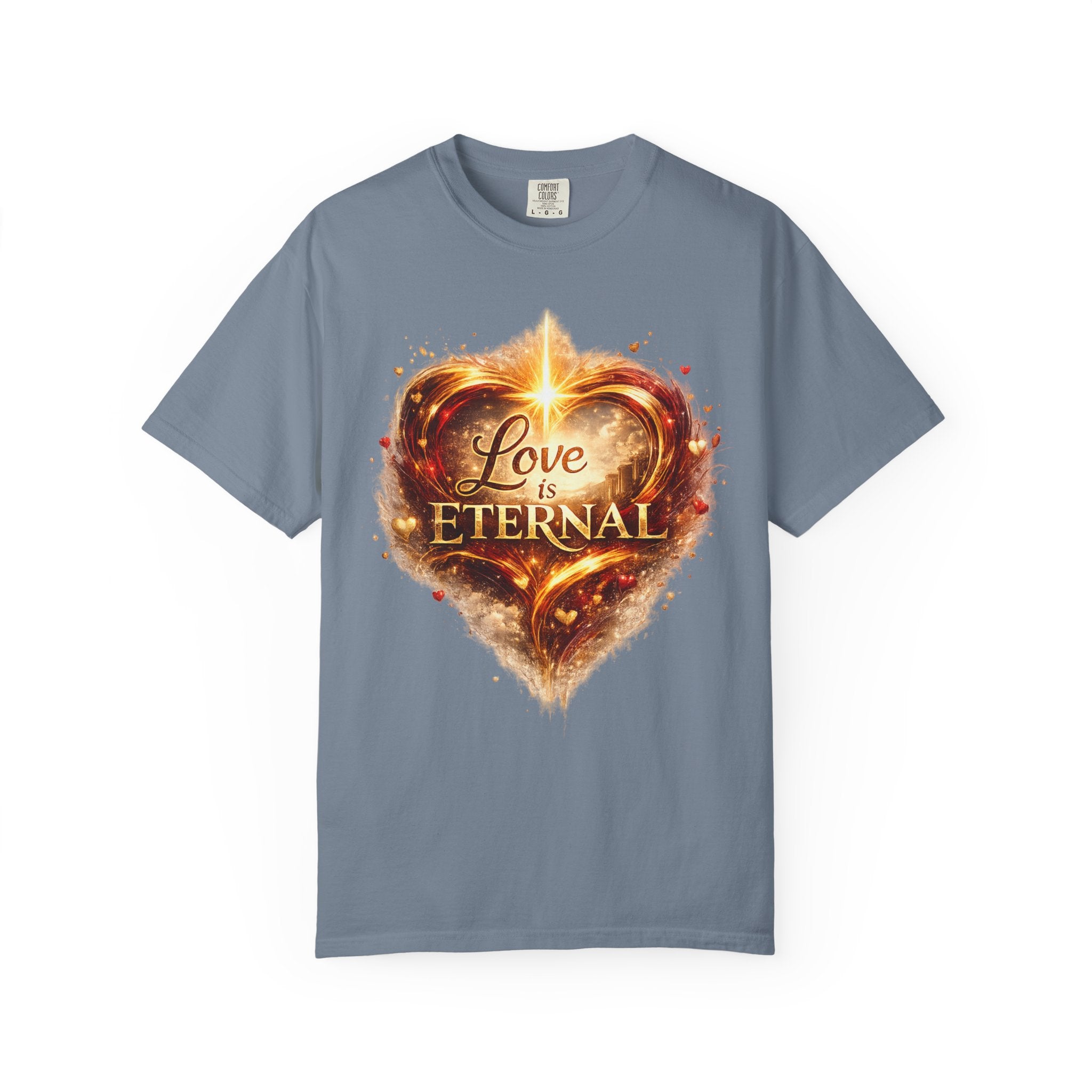 Love Is Eternal Heart T-Shirt — 1 Corinthians 13 Agape Faith-Inspired Tee