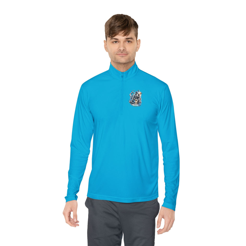 God Is Love Quarter-Zip Pullover — Faith-Inspired Christian Pullover