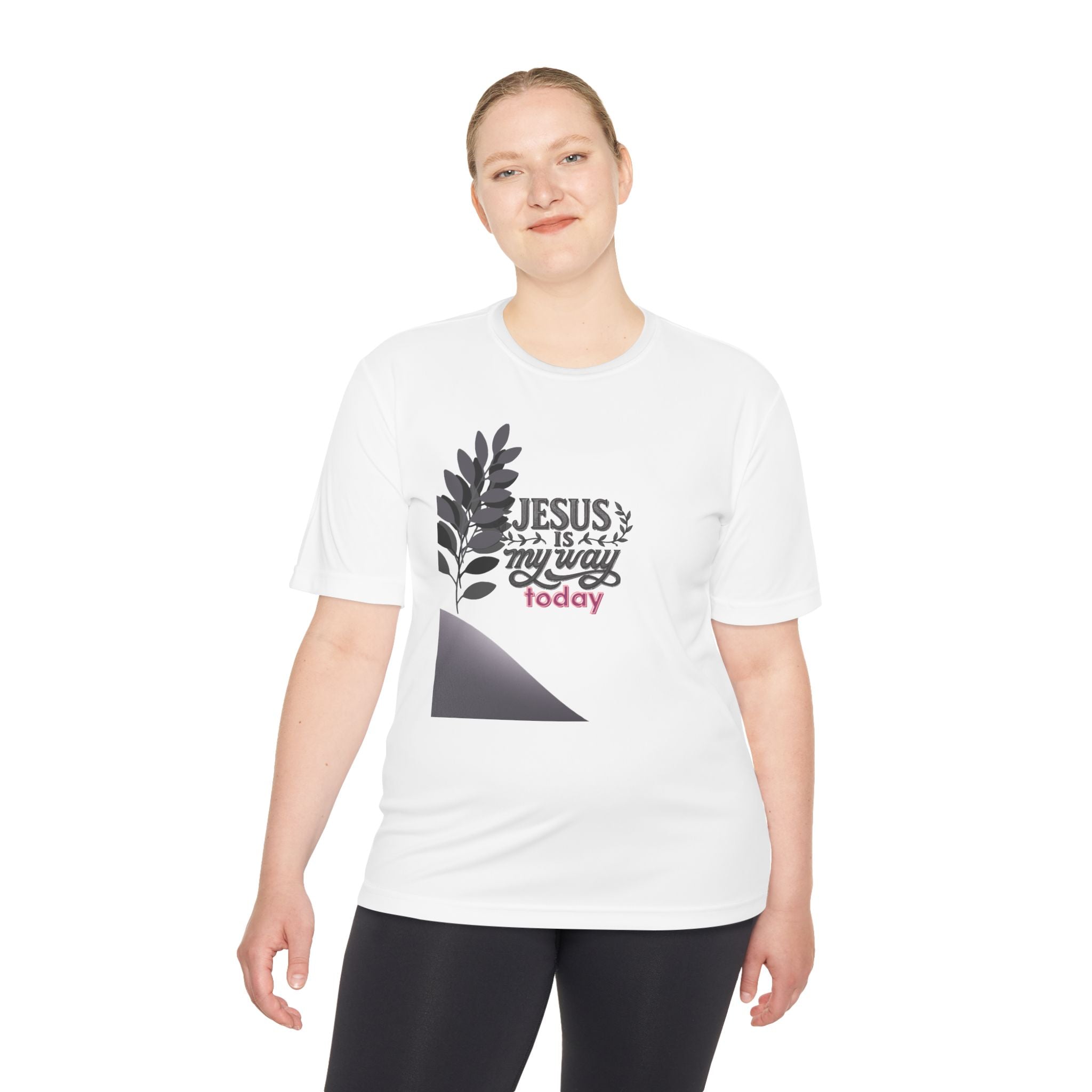 Christian Faith Tee — "Jesus Is My Way Today" Moisture-Wicking T-Shirt