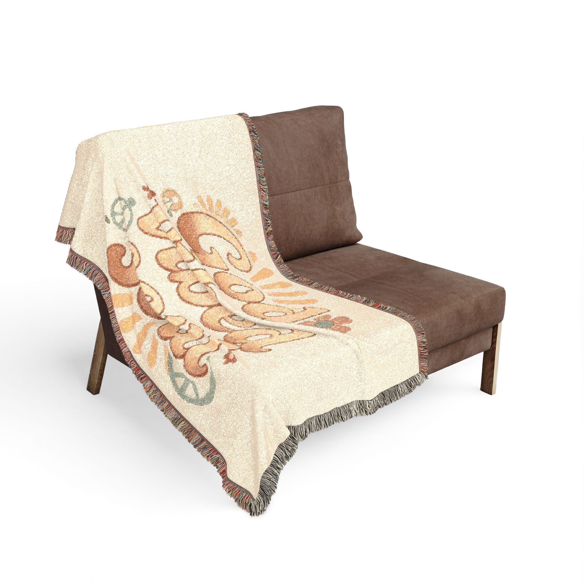 God Vibed Woven Blanket — Retro 'God Vibed Soul' Throw for Cozy Boho Home & Gifts