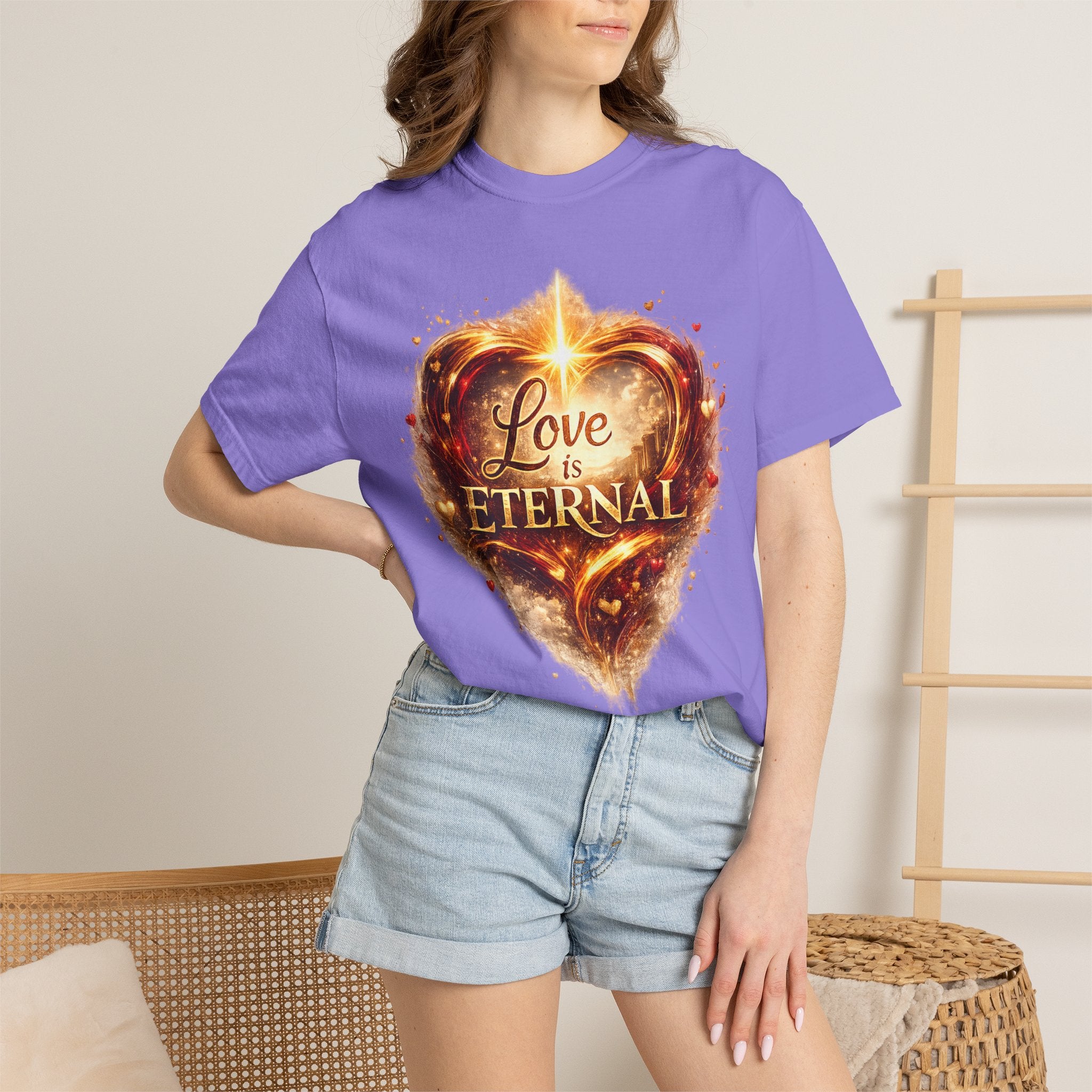 Love Is Eternal Heart T-Shirt — 1 Corinthians 13 Agape Faith-Inspired Tee