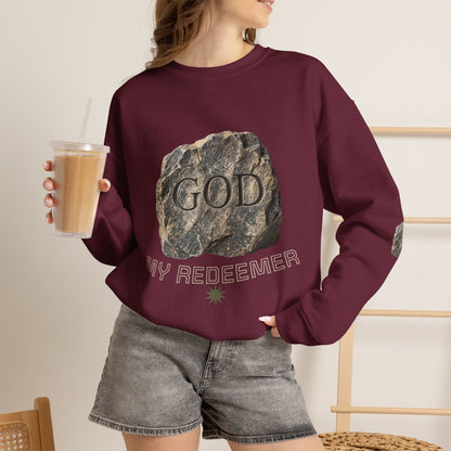 Mercy Manna My Redeemer Crewneck Sweatshirt – Stone Graphic Love Pullover