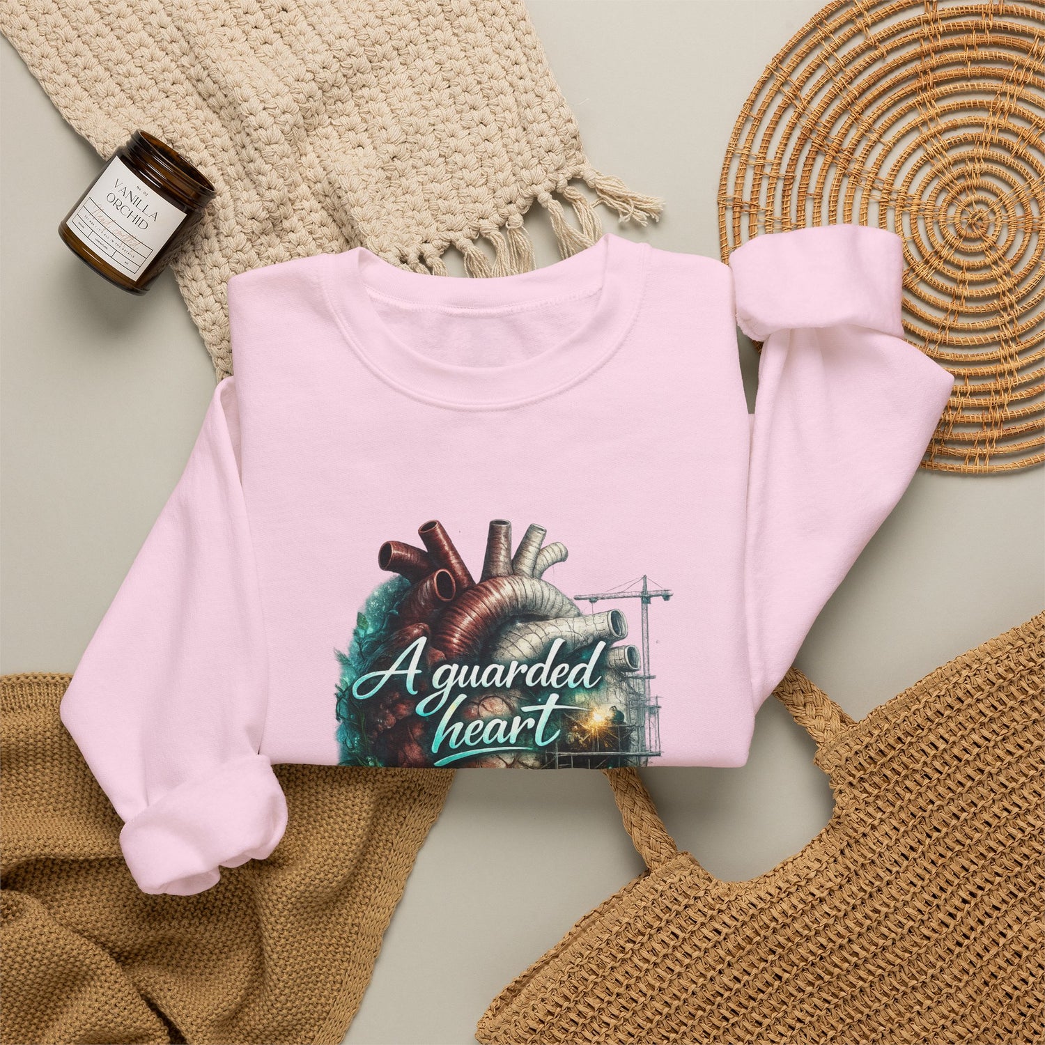 "A Guarded Heart" Crewneck Sweatshirt — Unisex Graphic Pullover