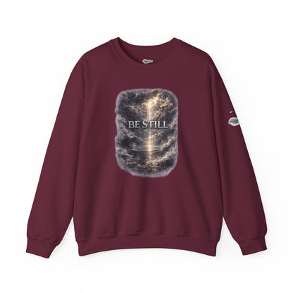 "Be Still" Graphic Crewneck Sweatshirt — Unisex Fleece Pullover