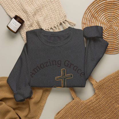 "Amazing Grace" Hallelujah Graphic Crewneck Sweatshirt — Unisex Pullover