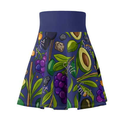 Avocado &amp; Olive Spirit Fruit Pattern Skater Skirt