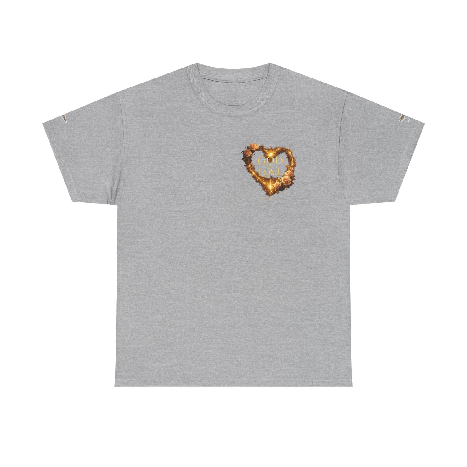 "God Is Love" Vintage Flaming Heart Graphic Tee — Unisex Cotton T-Shirt