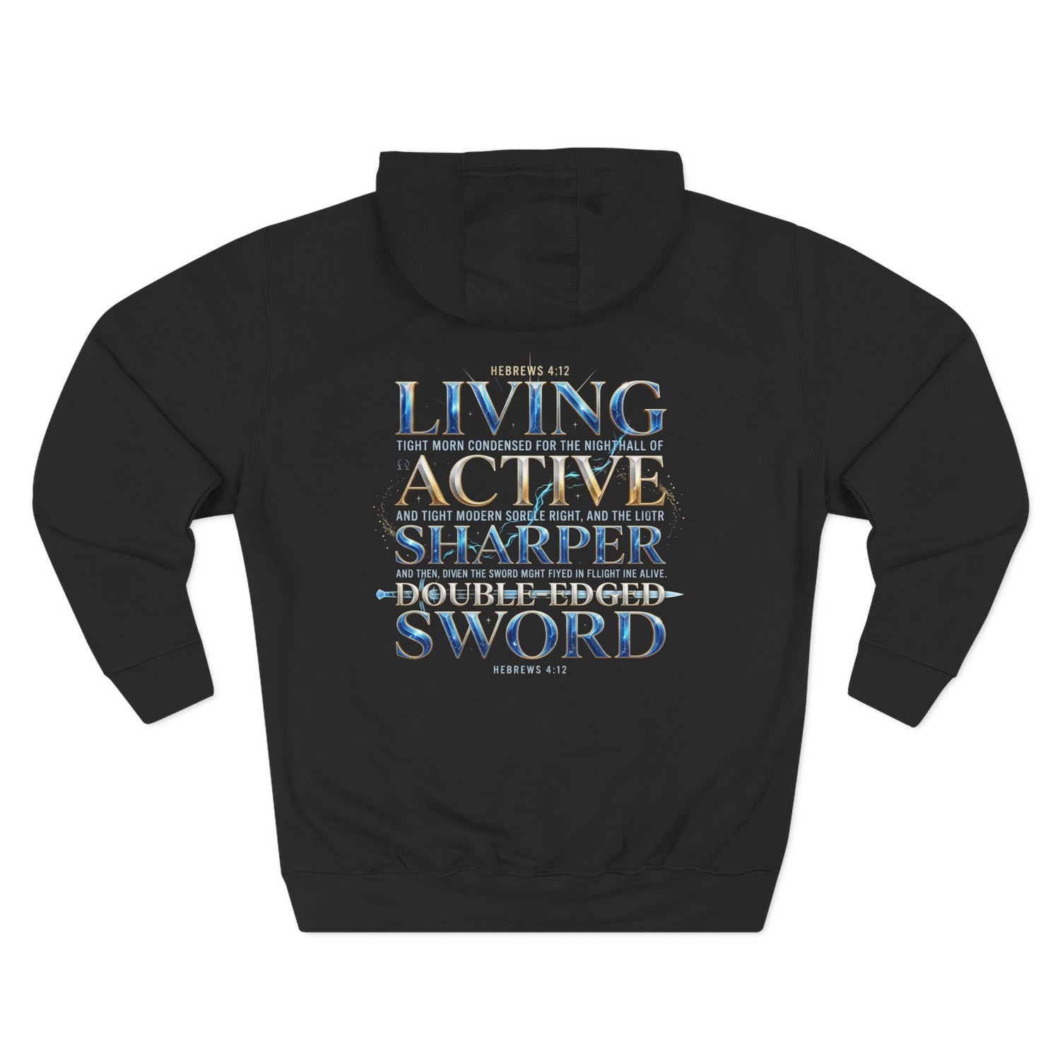 "Hebrews 4:12" Sword Graphic Pullover Hoodie — Unisex Fleece Sweatshirt
