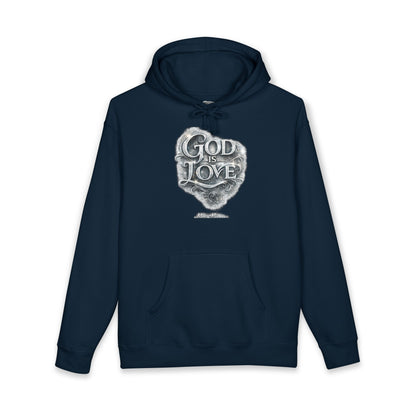 "God Is Love" Graphic Pullover Hoodie — Unisex Fleece Sweatshirt