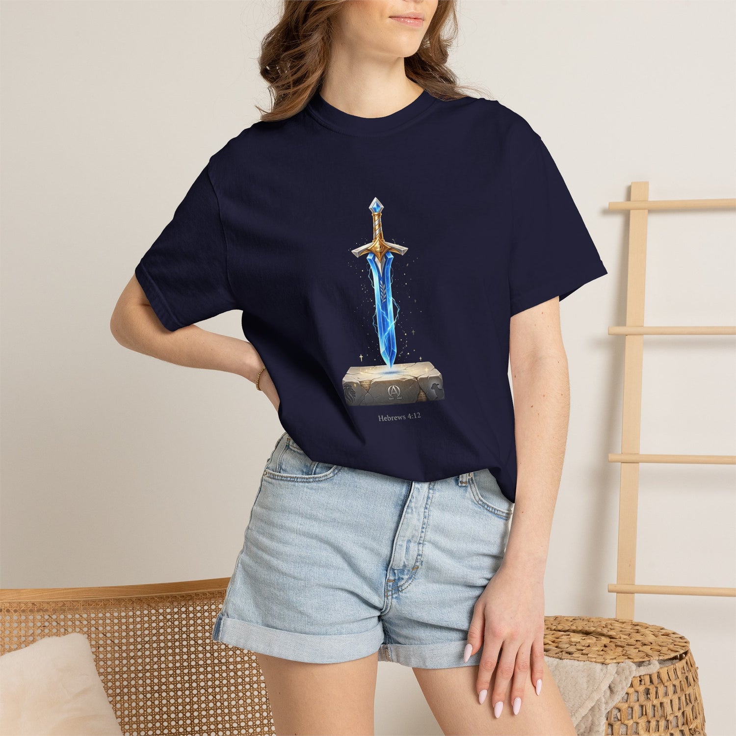 "Hebrews 4:12" Sword Graphic Tee — Unisex Cotton T-Shirt