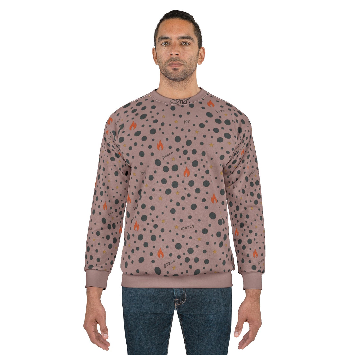 Fruit of the Spirit Polka Dot Graphic Crewneck Sweatshirt — Unisex Cozy Pullover
