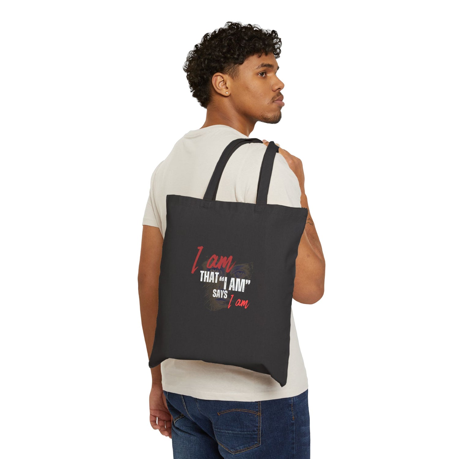 "I Am That I Am" Canvas Tote Bag — Graphic Shoulder Bag for Women