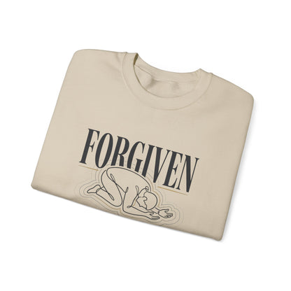 "Forgiven" Heavy Blend Crewneck Sweatshirt — Unisex Graphic Pullover