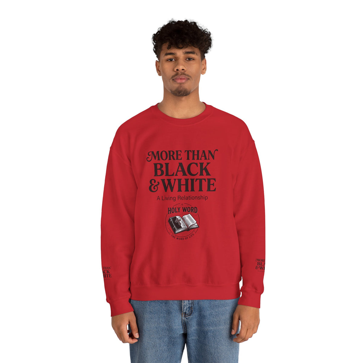 Mercy Manna More Than Black &amp; White Crewneck Sweatshirt