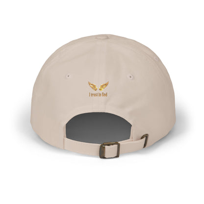 "I Trust in God" Gold Wing Embroidered Dad Cap — Adjustable Hat