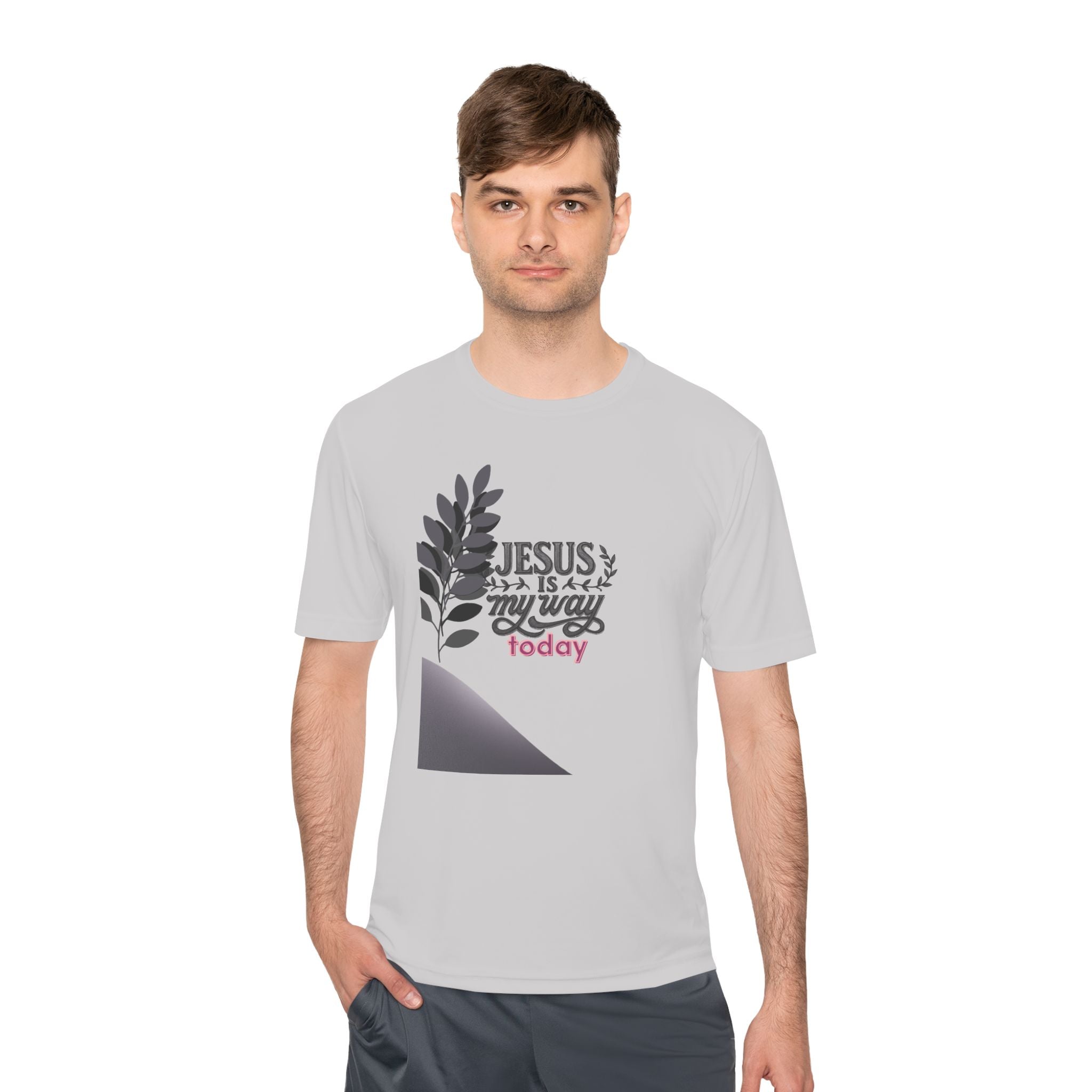 Christian Faith Tee — "Jesus Is My Way Today" Moisture-Wicking T-Shirt