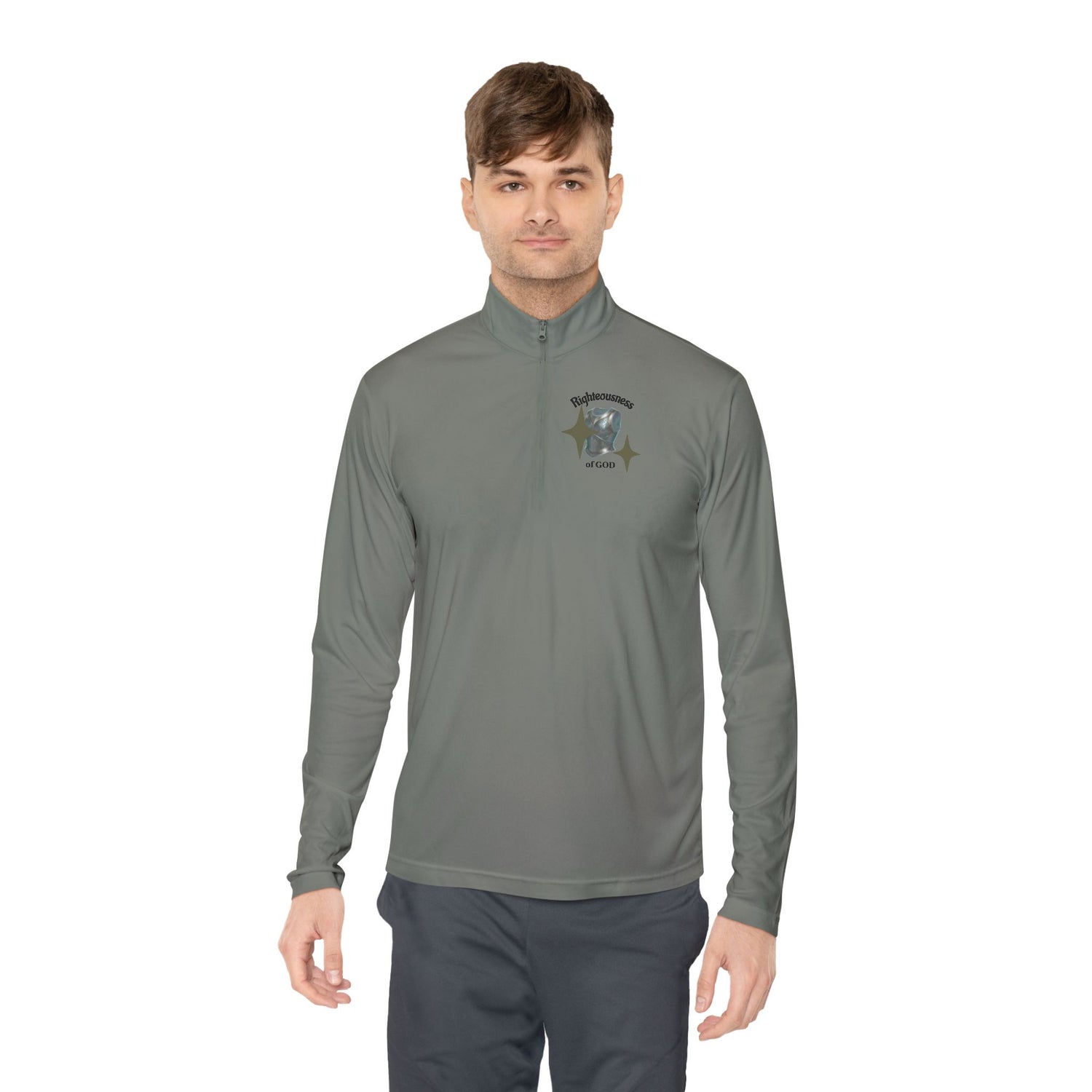 "Breastplate of Righteousness" Quarter-Zip Pullover — Unisex Graphic Sweatshirt